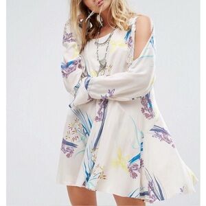 Free People | Clear Skies Floral Cold Shoulder Tunic Asymmetrical Dress Size S